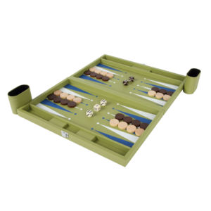 Handmade Woven Pattern Leather Eco-Friendly Durable <b>Backgammon</b> Board Game <b>Set</b> Luxury Large Folding Attache Case Precision Dice - Product Image 3
