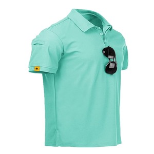 Vente en gros de t-shirts de golf pour hommes avec logo personnalisé, polos de golf unis - Product Image 6