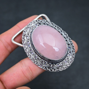 Venta al por mayor de colgantes hechos a mano de plata de ley 925 con cuarzo rosa natural para mujer. - Product Image 4