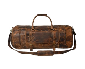 100% Genuine Leather Luxury Durable Large Capacity Travel <b>Duffel</b> Shoe Compartment Water Resistant Weekender Casual Portable - Product Image 5
