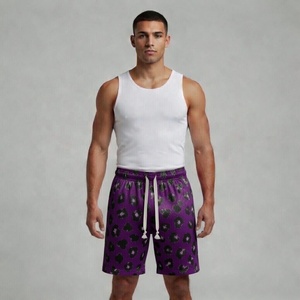 Shorts en maille unisexe Pro Performance Snow Cheetah Print Sublimation, vêtements décontractés avec imprimé animal audacieux et cordon de serrage réglable - Product Image 6