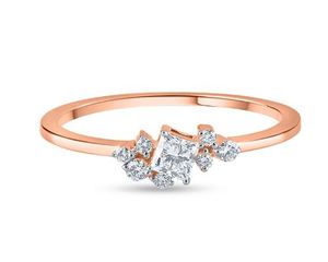 Anillos de Joyería de Moda de Oro Amarillo de 14K con Diamantes Cultivados en Laboratorio con Corte Princesa y Redondo, Certificados por IGI, para Mujeres, para Bodas - Product Image 4