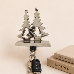 Heavy-Duty Zinc Alloy Christmas Tree <b>Stocking</b> Hook Decorative Polished Silver Mantel Hanger For Home Holiday Season Best Price - Product Image 4