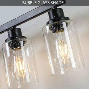 51\" Modern Iron Metal Bathroom <b>Vanity</b> <b>Light</b> Black 8 <b>Light</b> Wall Fixture with Clear Glass Shades for <b>Mirror</b> Bathroom - Product Image 5