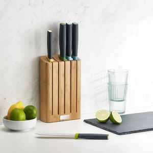 Organisateur de couverts en bois et métal, style rustique, multi-compartiments, support à couverts, rangement pour ustensiles de cuisine avec poignée - Product Image 5