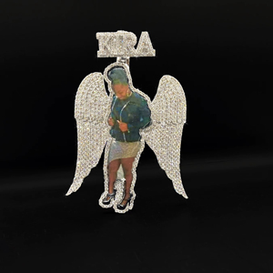 Colgante Personalizado Bling Diamond Ice Hustle Royal - Estilo Hip Hop Ice Legacy, Aleación Plateada - Product Image 1