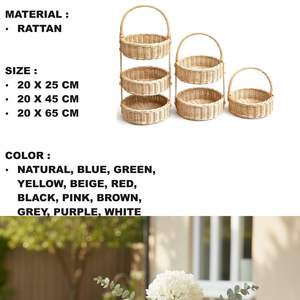 Cesta de Ratán Apilada Hecha a Mano - Product Image 2