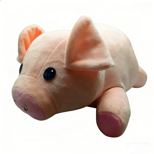Peluche de cerdo gordo de orejas caídas rosa personalizado, suave almohada de peluche de cerdo rosa claro acostado - Product Image 3