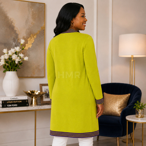 Cárdigan Elegante de Manga Larga para Mujer, Estilo Casual, con Dobladillo a Rayas en Contraste, de la Hermandad HMR - Product Image 4