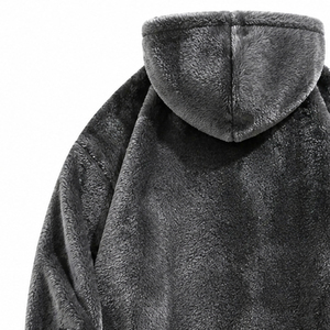 Heavyweight Sherpa Fleece <b>Hoodie</b> <b>for</b> <b>Men</b> Women Relaxed Fit Winter Casual Wear Custom Design Wholesale Manufacturer - Product Image 4