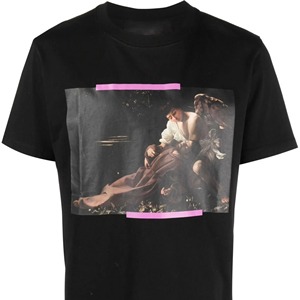 Camiseta con estampado gráfico artístico vintage para hombre, estampado de pintura renacentista, algodón de primera calidad, cuello redondo, manga corta, camiseta informal de moda, talla grande - Product Image 1