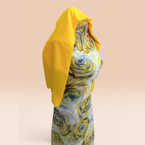 Vestido de Novia Ecológico Amarillo Gris Alemán para Dirac con Estampado de Círculos Abstractos |   Prendas de Lujo para Niñas - Product Image 2