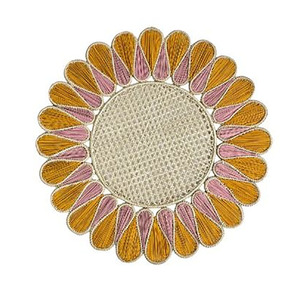 Handwoven Green Scalloped Rattan Placemat and Charger <b>Plates</b> From Vietnam Factory for Dining Table Set of <b>Mats</b> & Pads - Product Image 6
