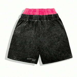 New Style 2026 Double-<b>Layered</b> Men's Vintage Acid Wash High Quality Customized Elastic Waist Quick Dry Eco-Friendly Streetwear - Product Image 5