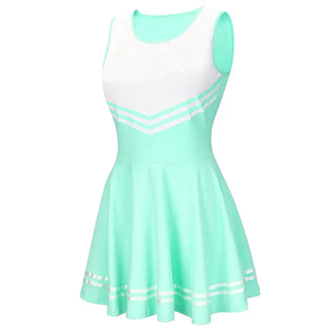 Uniforme de cheerleading OEM pour femmes, design personnalisé, polyester, séchage rapide, costume d'équipe, haut sans manches, jupe, strass, sports scolaires - Product Image 6