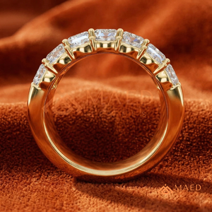 Luxury Triple Row Moissanite Statement <b>Ring</b> 925 Sterling <b>Silver</b> <b>Emerald</b> and Oval Cut Lab Diamond Wedding <b>Ring</b> for Women - Product Image 2