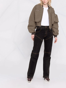 โรงงาน OEM ผลิตตามสั่ง ออกแบบใหม่ เสื้อแจ็คเก็ตบอมเบอร์ผู้หญิงแบบรูช ซิปหน้า ผลิตจากโพลีเอสเตอร์ 100% - Product Image 3