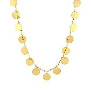 Collar con Colgante de Oro Amarillo de 14k, Discos Pulidos, Estilo Gargantilla - Product Image 2