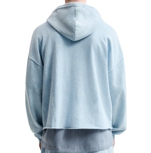 Sudadera con capucha Vintage de gran tamaño con lavado ácido de alta calidad 2025 algodón French Terry personalizado liso cremallera diseño XS tamaño Raw Hem Print 100% - Product Image 2