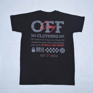 เสื้อยืดคุณภาพสูงขายส่ง รับผลิตเสื้อผ้าสตรีทแวร์สไตล์ลำลอง พิมพ์ลายกราฟิก ผ้าฝ้ายสีดำพรีเมียม สำหรับผู้ชาย - Product Image 4