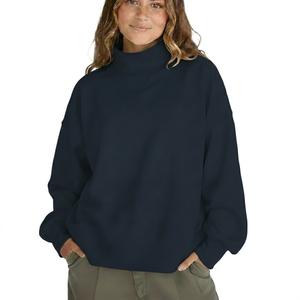 Women Winter Printed Mockneck Top Sweatshirt Polyester Cotton Fleece Front OEM ODM Available Best Selling High Quality Casual - Product Image 2