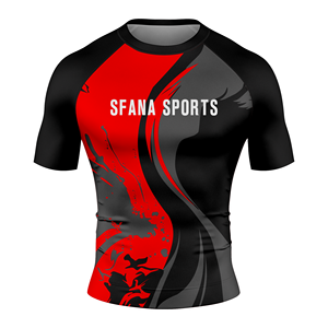 Rashguard de compression MMA BJJ pour entraînement, unisexe, pour adultes, en Spandex/Coton, manches longues, teint en pièce, UPF50+, séchage rapide, 220g - Product Image 5