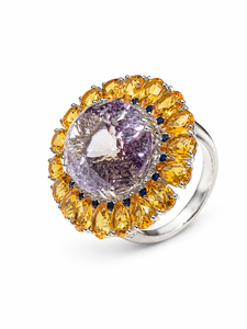 Multi Color Stone <b>Ring</b> in 92.5 Sterling Silver KLSR-12277 - Product Image 2
