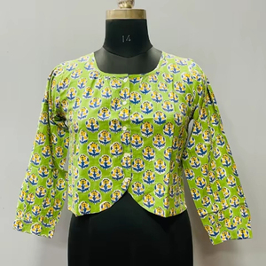 เสื้อแขนกุดคอวีพิมพ์ลายดอกไม้สไตล์ญี่ปุ่นผ้าฝ้าย 100% คุณภาพสูงเป็นมิตรกับสิ่งแวดล้อมสำหรับผู้หญิง - Product Image 1