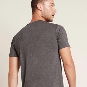 T-shirts unis pour hommes de haute qualité en gros, faible MOQ, manches courtes, col rond, coupe ample, style streetwear, tissu peigné 100% coton - Product Image 3