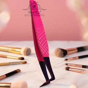 Pinzas para Extensión de Pestañas con Logotipo Personalizado, Punta Morada, Color Rosa, Punta de Fibra para Extensión de Pestañas - Product Image 4