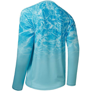 Maillot de pêche respirant 100 % polyester de haute qualité à transfert thermique, avec logo personnalisé, manches longues, séchage rapide, protection UV - Product Image 5