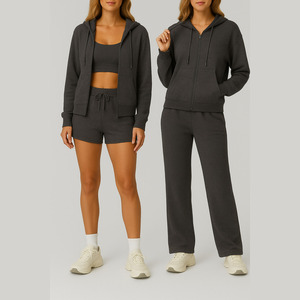 Conjunto Deportivo Casual de 3 Piezas para Mujer 2026, Sudadera con Capucha, Pantalones Cortos y Largos, Ropa Deportiva para Gimnasio y Fitness, Venta al Por Mayor Personalizada - Product Image 3