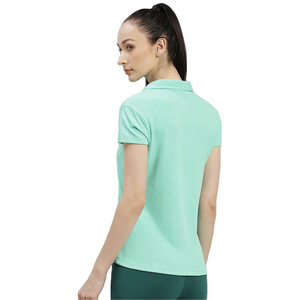 เสื้อโปโลแขนสั้นสีเขียวมิ้นท์สำหรับผู้หญิง สีพื้น ระบายอากาศได้ดี สวมใส่สบายๆ เสื้อโปโลผู้หญิง - Product Image 4