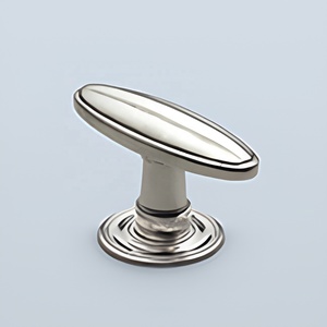 Poignée de meuble ovale en laiton antique, poignée de tiroir durable au design moderne pour commode, maison, bureau, hôtel, hôpital - Product Image 3