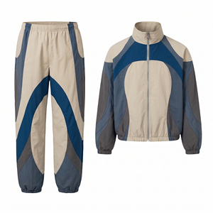 Conjunto Deportivo Personalizado Estilo Vintage Y2K para Hombre, Chaqueta y Pantalones de Nailon con Bloques de Color, 2 Piezas, Ropa Deportiva Urbana - Product Image 4