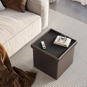 Walnut Wood Upholstered Storage Ottoman <b>Stool</b> Wholesale | Handcrafted <b>Step</b> Seat - Product Image 5