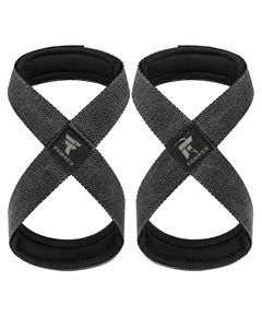 Sangles de levage en nylon FAWKES en forme de 8, antidérapantes, pour la musculation, unisexes, élastiques, réglables, légères, confortables, avec boucle - Product Image 4