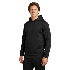 Ensemble de survêtement unisexe noir à capuche, manches longues, couleur unie, sweat-shirt et pantalon en coton, vêtements décontractés d'automne, taille adulte - Product Image 2