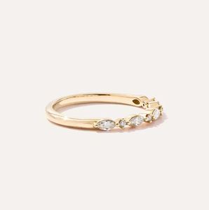 Round Marquise Cut Dot Dash Moissanite Wedding Band 925 Sterling <b>Silver</b> Stackable Anniversary <b>Ring</b> Bridal Wedding Jewelry - Product Image 3