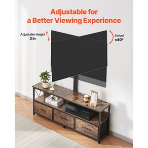 Mobile TV da 52 pollici con supporto per TV fino a 75 pollici, centro intrattenimento con presa di corrente, luci LED e altezza regolabile - Product Image 5