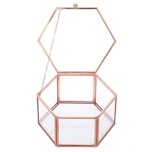 Premium Handmade Glass Jewelry <b>Box</b> with Antique Gold Frame Luxury Jewelry Organizer Display Storage Case for Rings <b>Earrings</b> <b>Box</b> - Product Image 3