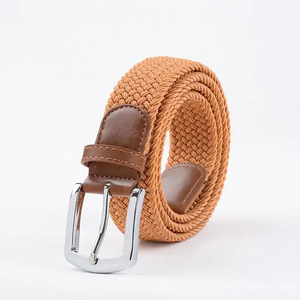 Men Women Adjustable Braided Stretch Leather <b>Elastic</b> Fabric <b>Belt</b> - Product Image 3