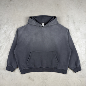 Sweat à capuche ample rétro personnalisé en coton épais 100 % anti-rétrécissement, délavé à l'acide, coupe décontractée, épaules tombantes, imprimé, style streetwear pour homme - Product Image 6