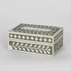 Boîte à mouchoirs artisanale indienne, nouveau modèle, incrustation de os, motif floral, qualité et finition supérieures, pour la maison, le bureau et les restaurants. - Product Image 5