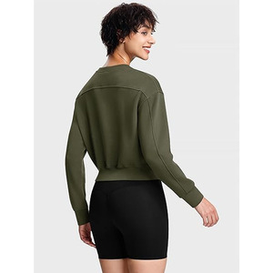 Sudadera de Mujer de Invierno, Nuevo Diseño Ecológico, de Forro Polar, Poliéster/Algodón, Informal, Holgada, Cuello Redondo, con Logotipo Frontal, Lisa - Product Image 2