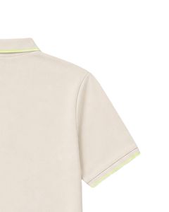 เสื้อโปโลชายสีเบจและสีเขียวนีออนแบบสั่งทำพิเศษ แขนสั้น สวมใส่สบาย เหมาะสำหรับเล่นกอล์ฟ ระบายอากาศได้ดี ผลิตจากโพลีเอสเตอร์คุณภาพพรีเมียมสำหรับฤดูร้อน - Product Image 3