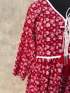 Robe longue décontractée indienne à col en V et manches longues, motif floral, 100 % coton, imprimée à la main, style maxi, collection 2026, vente chaude - Product Image 6