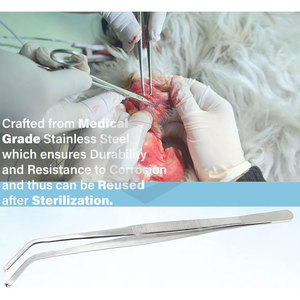 Pinces à tissus angulaires de dissection de 12 pouces de qualité supérieure, polyvalentes pour laboratoire, à bout arrondi 1x2, à dents de rat et Kocher, instruments médicaux - Product Image 2