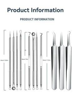 Kit de 11 instruments manuels ergonomiques de classe I pour l'extraction des points noirs et le nettoyage des pores, instruments chirurgicaux dentaires pour le soin de la peau du visage et l'acné - Product Image 2