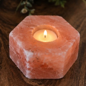 Premium Grade Himalayan Salt <b>Crystal</b> Lamp Himalayan Salt Lamps Carved Hexagon Shape Natural Salt Candle Holder Home Decoration - Product Image 6